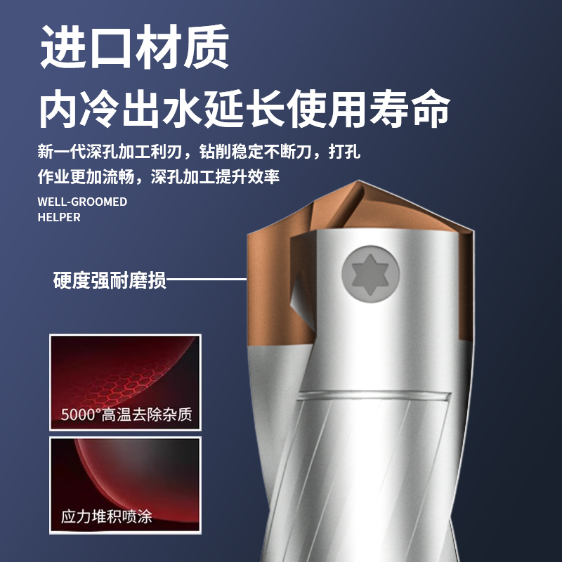 智造邦皇冠钻头刀杆刀片U钻暴力钻小径铲钻数控高速加长内冷深孔 - 图1