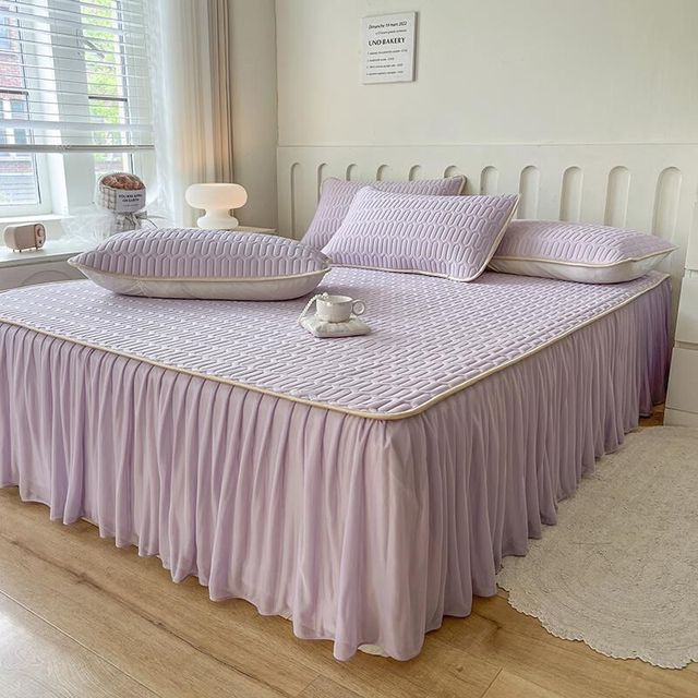 Class A princess style latex ice silk mat three-piece set bed C skirt machine washable air conditioner soft mat sheet mat