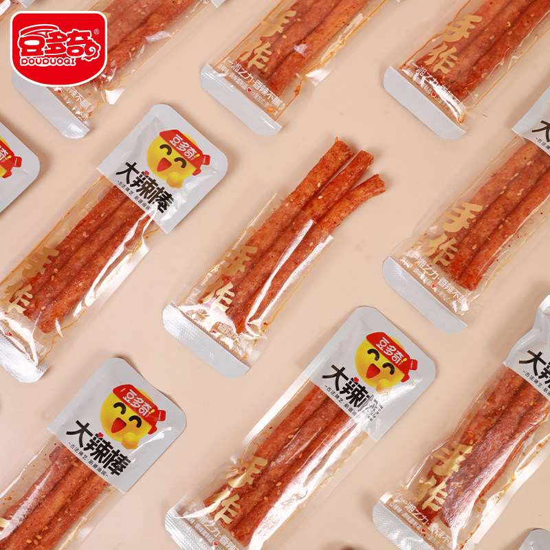 豆多奇大辣棒童年小零食香辣辣条面筋怀旧休闲食品解馋小吃500g