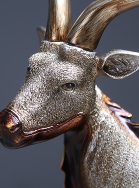 新中式玄关羚羊摆件家居饰品客厅书房室内装饰品摆设工艺品礼物