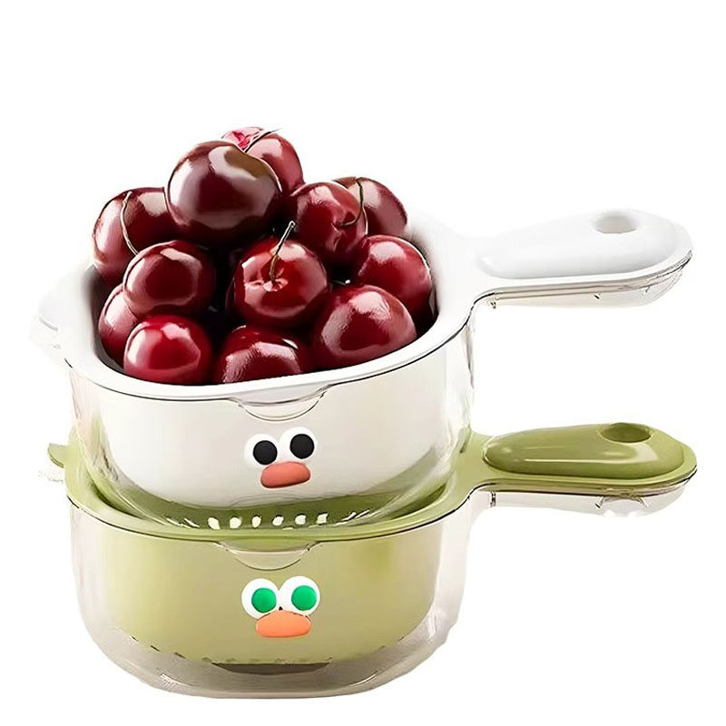 多巴胺沥水篮双层加厚多功能洗水果神器厨房家用手柄壁挂果篮果盘,淘宝优惠券,粉丝福利购,淘宝优惠卷