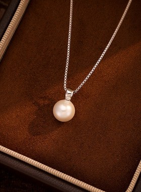 单颗吊坠项链纯银女轻奢小众锁骨链气质高级感配饰银项链