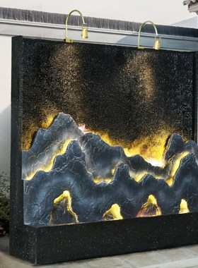 水幕墙流水喷泉屏风隔断玄关公司会所别墅花园庭院Y假山造景摆件