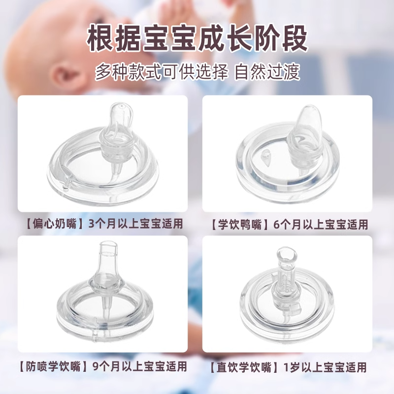 适配小雅象防胀气奶瓶偏心奶嘴PPSU玻璃婴儿仿母乳奶嘴鸭嘴饮水嘴,淘宝优惠券,粉丝福利购,淘宝优惠卷