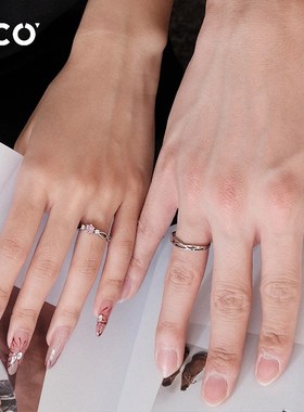 CCO为爱加冕对戒时尚男女小众设计开口情侣戒指纪念日礼物送女友