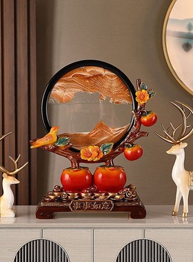 新中式事事如意流沙桌面摆件客厅玄关酒柜家O居装饰品乔迁日常礼