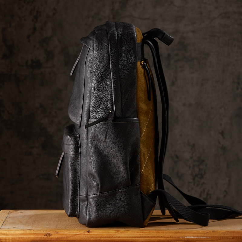 手工植鞣牛皮背包男士真皮商务电脑包大容量旅行包时尚潮流双肩包 - 图1