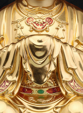 铜中式佛堂碧霞元君泰山装饰摆件