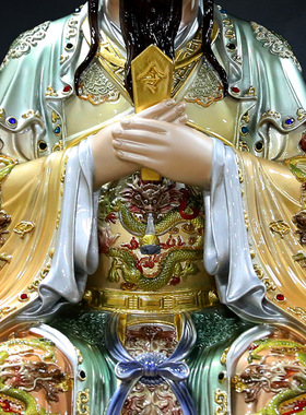 铜中式佛堂三官大帝神像装饰摆件