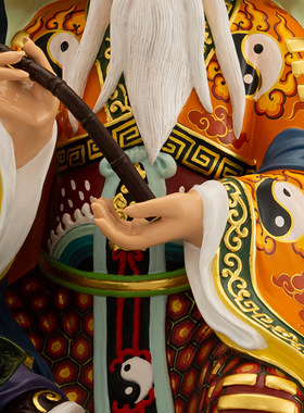 铜中式佛堂铜鎏金太上老装饰摆件