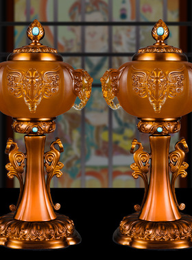 玻璃中式佛堂仿琉璃供奉装饰摆件