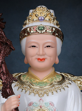 树脂中式佛堂白老太爷白装饰摆件
