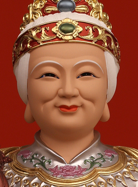 树脂中式佛堂碧霞元君泰装饰摆件