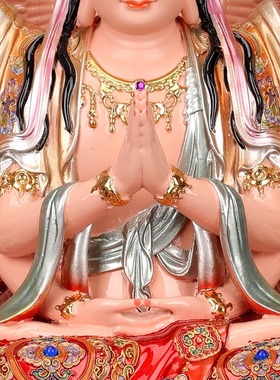 千手观音菩萨佛像树脂供奉家用大慈大悲千手千眼观世音菩萨摆件