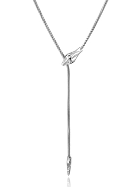 DH7蛇头情侣项链女秋冬毛衣链饰品男轻奢高级感锁骨链本命年吊坠