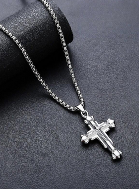 DH7十字架项链吊坠男/女钛钢