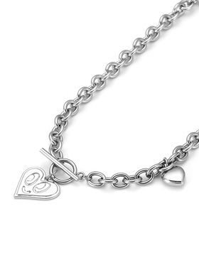 DH7桃心情侣小爱心项链女配饰款