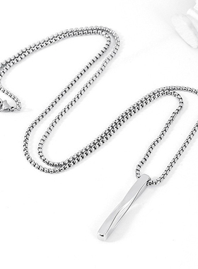 DH7螺旋扭纹吊坠钛钢项链女男款