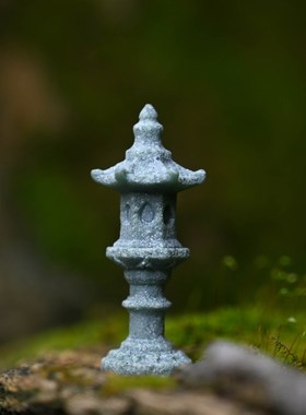 极速中式树脂迷你小石灯笼花园盆景鱼缸微景观装饰桌W面石灯塔禅