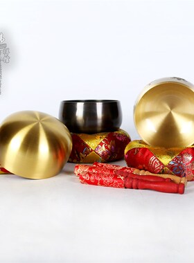 极速纯铜铜磬 佛音钵n梵呗法器铜罄 八吉祥修行钵 古铜铜体静心碗