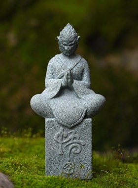 极速微景观仿f真达摩小佛像摆件园艺花卉盆景假山鱼缸造景装饰禅