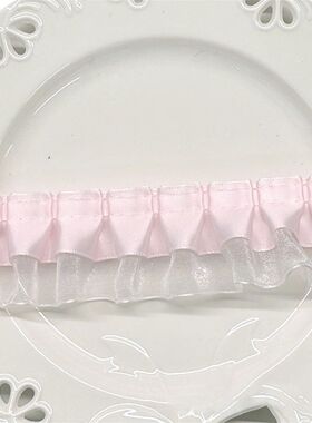 diy卡套吧唧材料应援马卡龙双层褶皱花边DIY蕾丝辅料痛包改造装饰