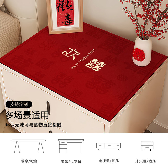 Newly-wedding and festive wedding room layout bedside table cushion cover cloth