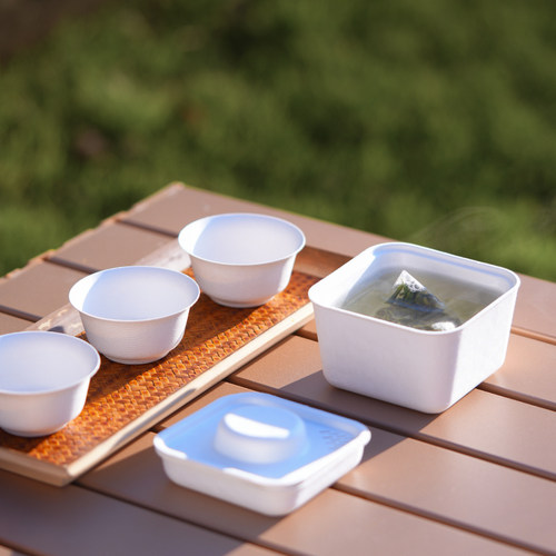 上山喝茶 功夫茶叶茶具组合 盖碗+茶叶组合 含绿茶红茶白茶乌龙茶 - 图2