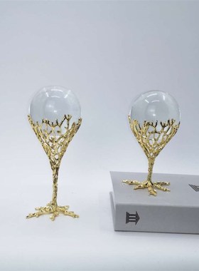 水晶球摆件欧式客厅软装书柜办公室美式玻璃球北欧简约家居装饰品