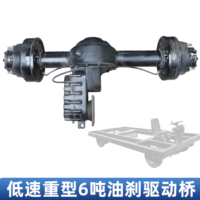 低速载重4/5/6吨驱动车桥新能源电动叉车花车重型油刹四轮车后桥 - 图0