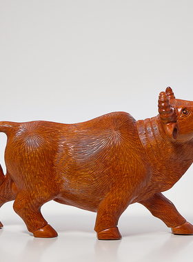 实木水牛摆件华尔街牛办公室客厅装饰工艺礼品摆饰生肖牛年公司开