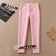 Spring and summer new women's trousers, professional suit trousers, light pink nine-point trousers, slim-fitting hip-hugging women's suit trousers, small-legged trousers