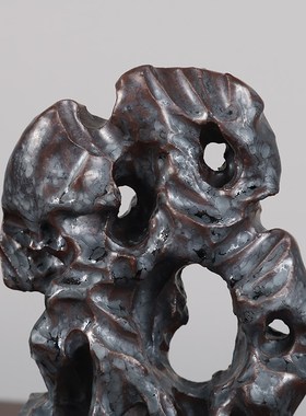 新中式古典禅意j太湖石陶瓷摆件家居会所样板房间书房玄关软装饰