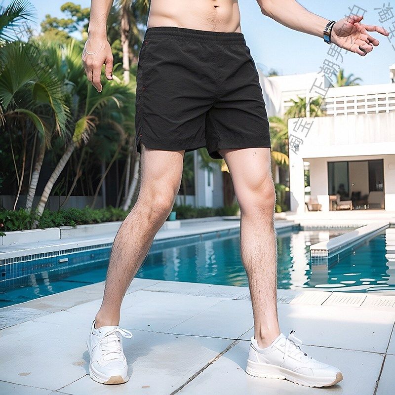 夏季休闲短裤男生外穿三分裤冰丝速干中裤运动跑步半截裤沙滩裤潮,淘宝优惠券,粉丝福利购,淘宝优惠卷