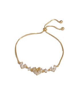 韩式轻奢锆石爱心可调节手链时尚设计感手环同学闺蜜百搭手饰品