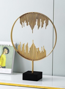 电视柜摆件家居饰品酒柜样板房玄关铁艺金属轻奢装饰现Z代简约客