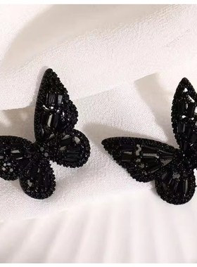 【超精致】黑暗风黑色锆石吊坠项链 高级感小众潮流个性锁骨项链