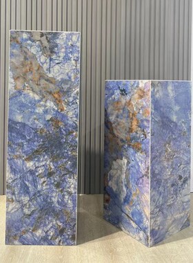 可定制天然大理石石墩雕塑底座z售楼处酒店会所商场大厅落地展示