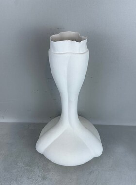 现代简约白色陶瓷花瓶干花摆件创意家居饰品室内餐厅桌面现代轻奢
