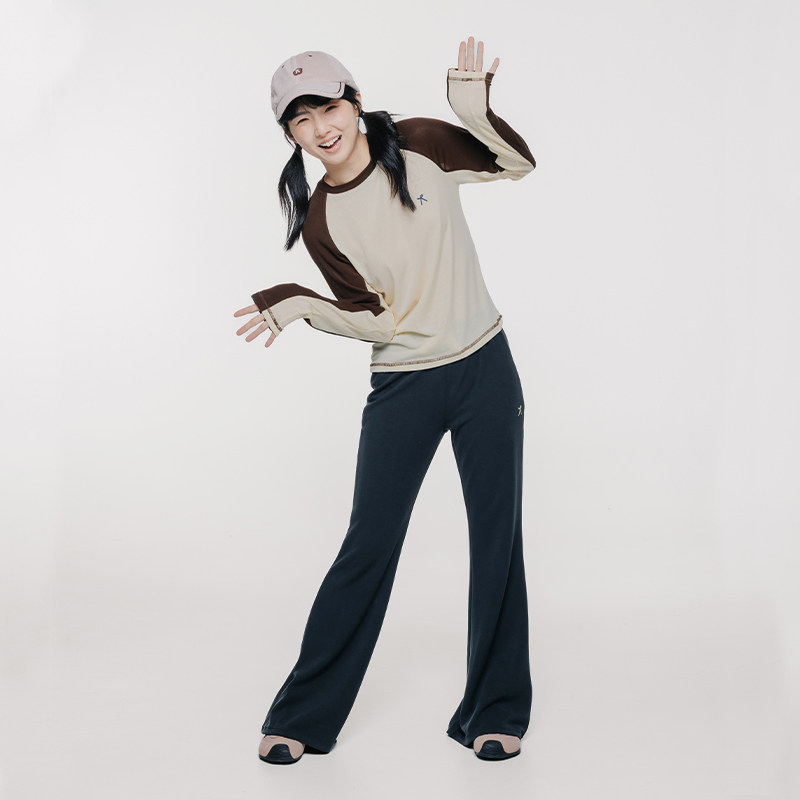 ACMEITEM爱棵米 亲子休闲微喇长裤中腰垂坠感运动健身合体裤子女,淘宝优惠券,粉丝福利购,淘宝优惠卷