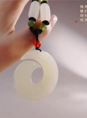 冰种黑曜石时来运转吊坠男