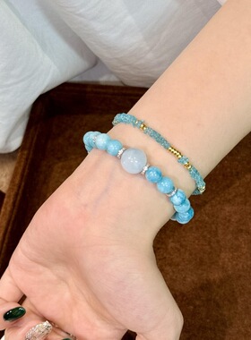 法式轻奢复古高级感海纹石手链