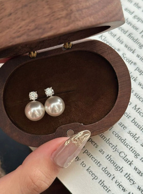 轻奢高级感气质大圆钻珍珠套装