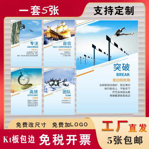 企业文化墙贴纸激励标语办公室挂画公司企业文化墙装饰画会议室 - 图0