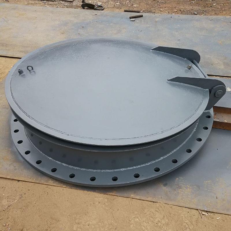 钢制拍门防倒灌圆形拍门市政污水管道自动法兰浮箱式钢制拍门 - 图1