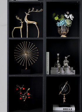 酒柜装饰品摆件书柜办公室思考者轻奢风生水起玄关电视柜软装摆设
