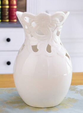 现代简约陶瓷创意干花花插花瓶摆件客厅电视柜玄关摆设家居装饰品