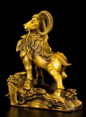 铜羊摆件三羊开泰摆件黄铜羊生肖羊办公室客厅装饰家居摆设吉祥物