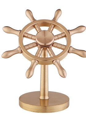 复古黄铜顺风f顺水船锚摆设家居酒店领航舵工艺品汽车装饰掌舵摆