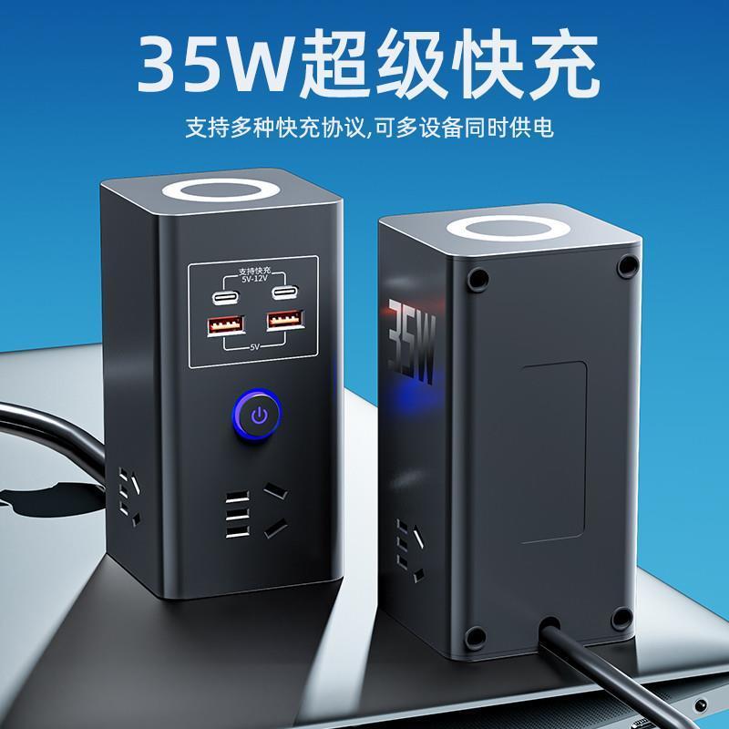 防雷35W超级快充插座35瓦氮化镓USB快充无线充PD口Type-C充电排插 - 图2